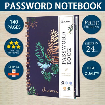 Spiral Flowers Internet Password Book With Alphabetical Tabs Logbook 140 Pages