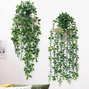 3 Pack Artificial Hanging Plants In Pots Indoor Fake Trailing Plants Home Room UK NEW