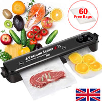 Vacuum Food Sealer Automatic Manual Sealer Dry Wet Pack Machine With 60 Bags UK
