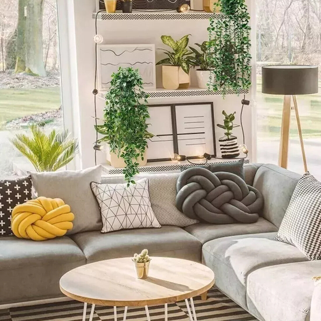 3 Pack Artificial Hanging Plants In Pots Indoor Fake Trailing Plants Home Room UK NEW