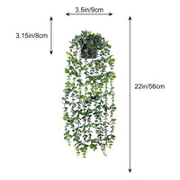 3 Pack Artificial Hanging Plants In Pots Indoor Fake Trailing Plants Home Room UK NEW