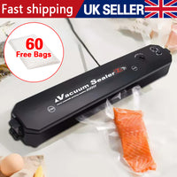 Vacuum Food Sealer Automatic Manual Sealer Dry Wet Pack Machine With 60 Bags UK