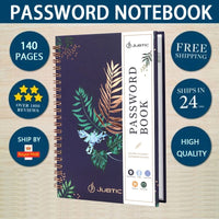 Spiral Flowers Internet Password Book With Alphabetical Tabs Logbook 140 Pages