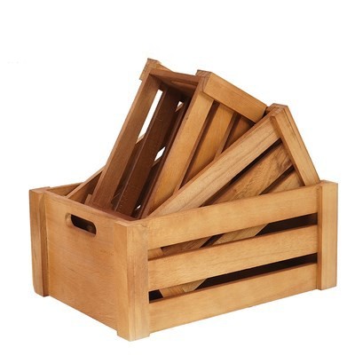 Vintage Wooden Bar Boxes Storage Rectangular Household Boxes