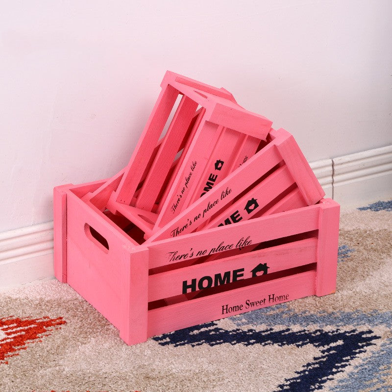 Vintage Wooden Bar Boxes Storage Rectangular Household Boxes