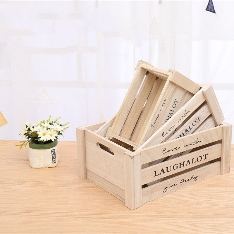 Vintage Wooden Bar Boxes Storage Rectangular Household Boxes