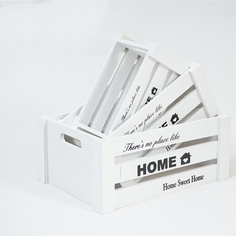 Vintage Wooden Bar Boxes Storage Rectangular Household Boxes