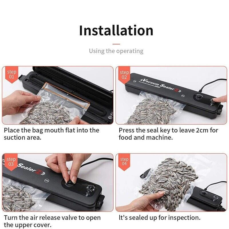 Vacuum Food Sealer Automatic Manual Sealer Dry Wet Pack Machine With 60 Bags UK