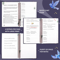 Spiral Flowers Internet Password Book With Alphabetical Tabs Logbook 140 Pages