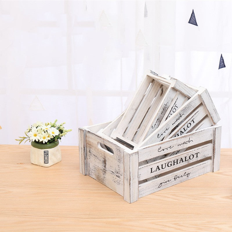 Vintage Wooden Bar Boxes Storage Rectangular Household Boxes