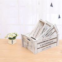 Vintage Wooden Bar Boxes Storage Rectangular Household Boxes