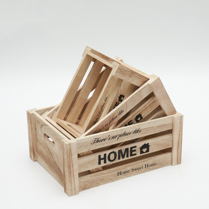 Vintage Wooden Bar Boxes Storage Rectangular Household Boxes