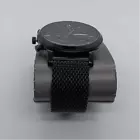 Fossil Mens Black Stainless Steel Mesh Watch and Leather Bracelet Set