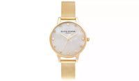 Olivia Burton Classics White & Gold Mesh Watch