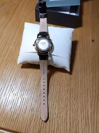 Rotary Ladies Diamond Set Black Leather Strap Watch Women's